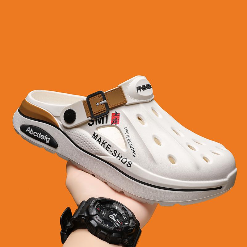 Summer Men Clogs Non-slip Thick-soled Casual Shoes Outerwear Beach Soft-soled Baotou Slippers Men's Slippers Sandals