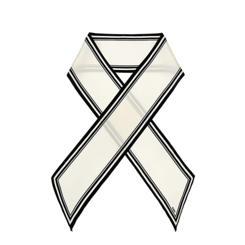 TOU [Set] NC037 Solid Chiffon Silk Scarf & Scarfring