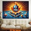 1pc Stylish 2D Flat Printed Wall Tapestry, Billiards, Eight Ball, Flames Colorful Aesthetics, Bedroom Aesthetics, Suitable for Living Room, Bedroom, O