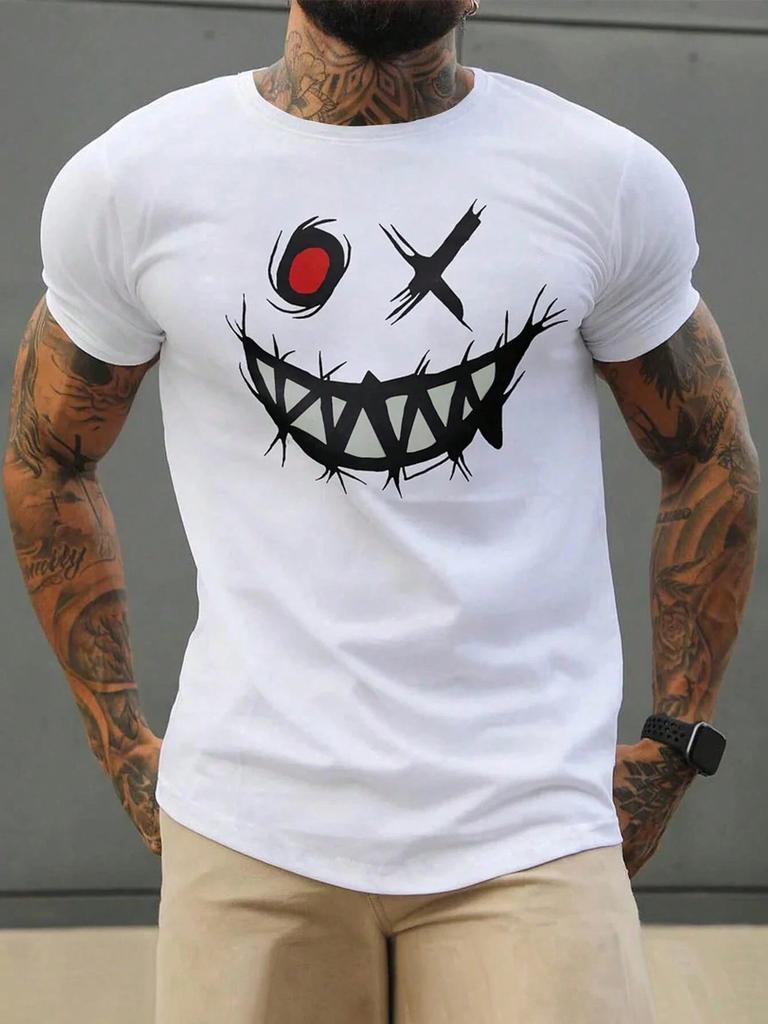 Πρόσωπο Άνδρες Γυναίκες Unisex Βαμβακερό T-shirt Πολυτελής Μάρκα Μόδα Μεγάλο Μέγεθος Τοπ Casual Κοντομάνικο Streetwear Κλασικό T-shirt με Εκτύπωση στην Πλάτη 4XL