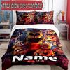 3pcs Duvet Cover Set (1*Duvet Cover + 2*Pillowcase, Without Core), Custom Name Five Nights At Freddy's Pattern Bedding Set, Home Bedroom Decor Gift