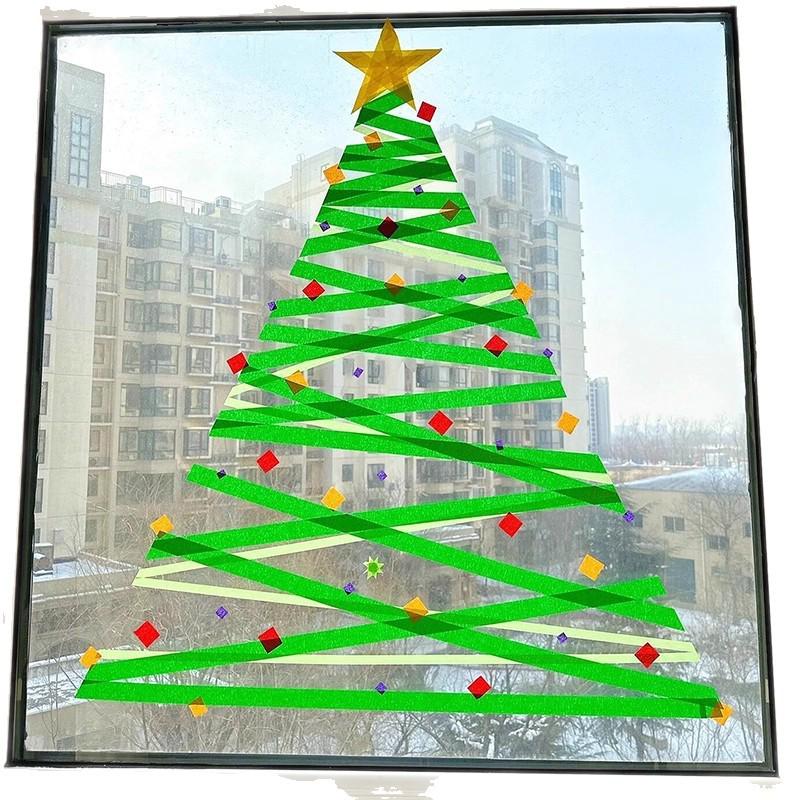 Budget-Friendly DIY Crepe Paper Christmas Tree Decoration Kit for Windows