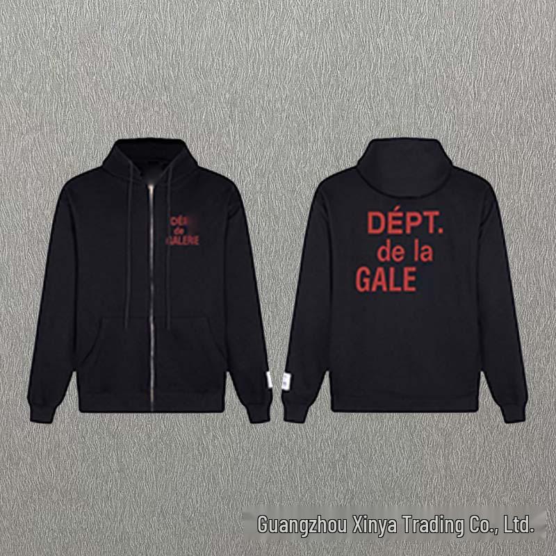 GALLERY DEPT Bluza Unisex z Kapturem Bawełniana z Plamami Farby Graffiti - Jesienna Luźna