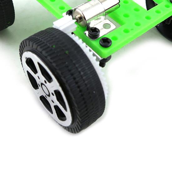 1 Set Toy Car Kit Mini Solar Powered Plastic Electronic Components Assembled Vehicle Toy Kit for Children