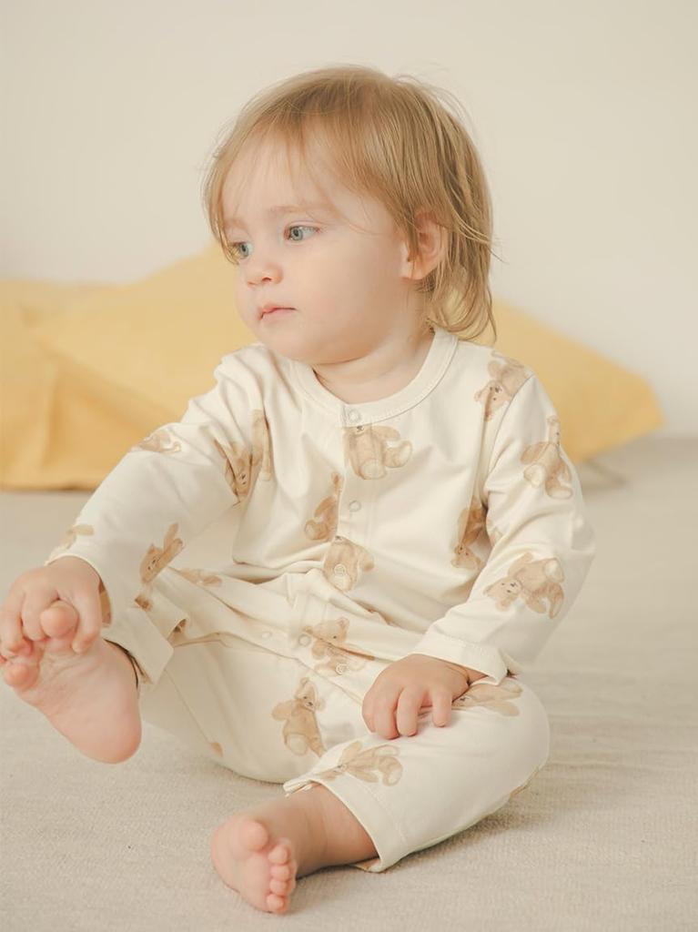Gelato Pique Baby Long Sleeve Romper PBCO259087 BEG 80