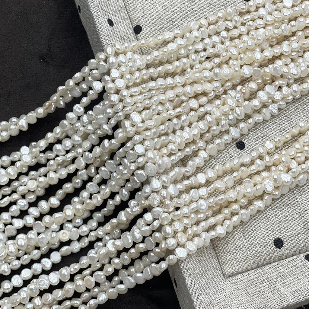 1Strand Natural Freshwater White Nugget Pearl Beads 3-4mm, 36cm Loose Beads For DIY Bracelet Necklace Jewelry Making