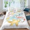 Koi Fish Duvet Cover Set King Size Oriental Asian Culture Lotus Bedding Set Microfiber Twin Cloud Quilt Cover For Girl Farmhouse