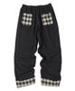 TRAVEL Check Roll-Up Sweatpants Black