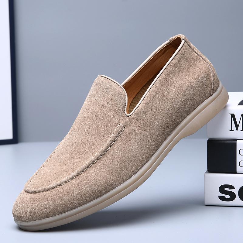 Retro British Fur Turning One Pedal Men's Business Breathable Foot Cover Casual Soft-soled Lazy Shoes