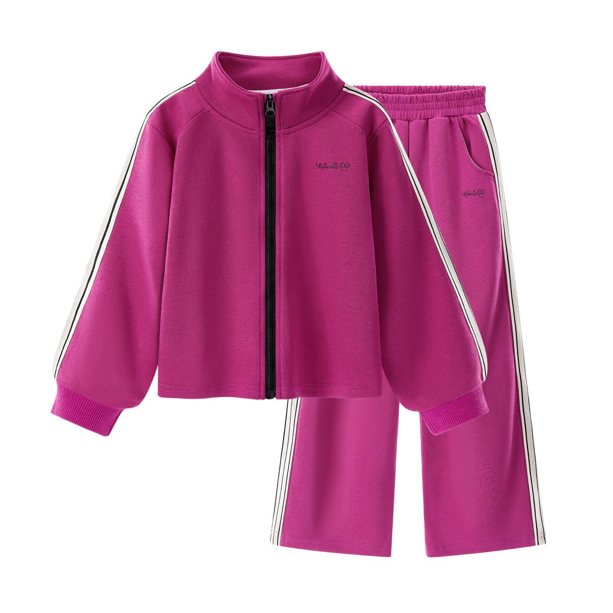 

Autumn Girls Slim-Fit Color Block Sports Set - Comfortable Two-Piece with Side Stripes for Middle & Big Kids 140 cm