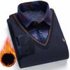 Men's Plush Sweater Autumn Winter Fake Two Piece Pullover Polo Shirt Collar Fleece Thick Warm Top Clothes Casual Jumpers
