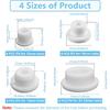 32 PCS Bathtub Jet Covers Silicone Hole Plug Waterproof Tube Plugs White 4 Sizes Bathtub Plug Fit for 12mm 14mm 16mm 22-23mm Bathtub Hole