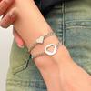 2Pcs/set Stainless Steel Simple Hollow Love Sun Moon Chain Bracelets Temperament Ins Chain Ladies Couple Card Bracelet