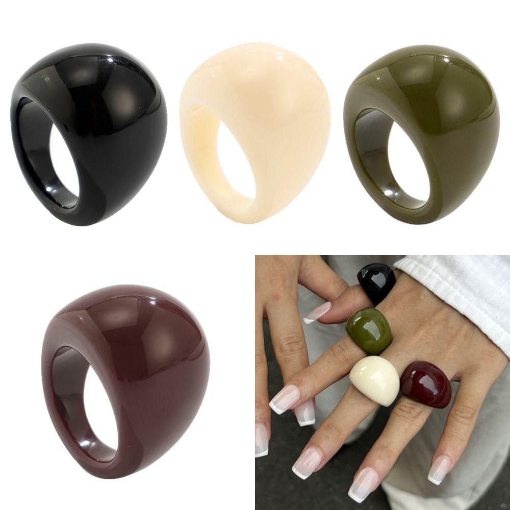 Velké nepravidelné prsteny pryskyřičné geometrické prsteny prsteny na klouby vintage pryskyřičné prsteny módní šperky