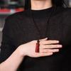 Luxury Red Cinnabar Chinese Zodiac Pendant Heart Sutra Necklace Real Natural Jewelry Women Accessories Energy Gifts