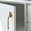 Brass Handle Nordic Modern Simple Wardrobe Door Cabinet Drawer Luxury Humanoid Copper Cabinet Creative Long Handle Drawer Knobs