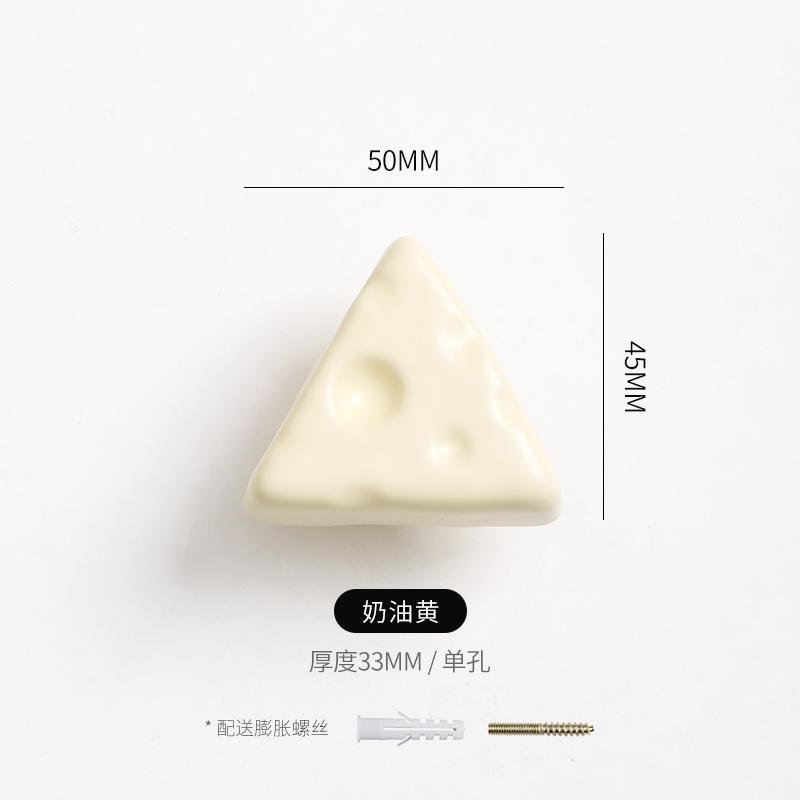 Creative Triangular Cheese Block Ceramic Hooks No-drill Ceramic Cartoon Cheese Hooks Bedroom Coat Hooks Indoor Wall Decorations