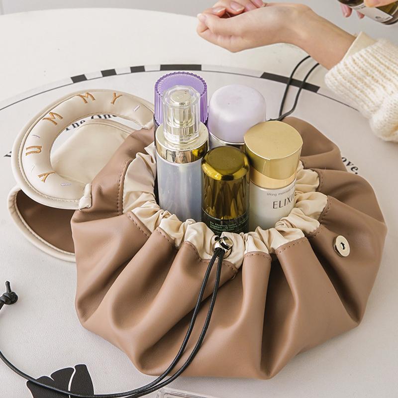 Waterproof Drawstring Cosmetic Bag Large Capacity Portable Handbag Storage Bag