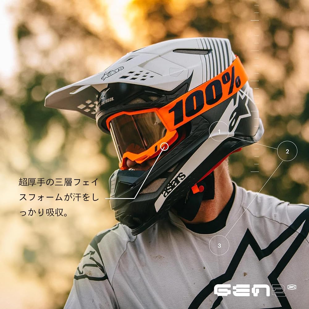 GRANTZ ONE Accuri2 Clear Lens Motorcycle Motocross Officially Imported from Includes Nitrile Gloves 100% Goggles, Japan, (Callisto)