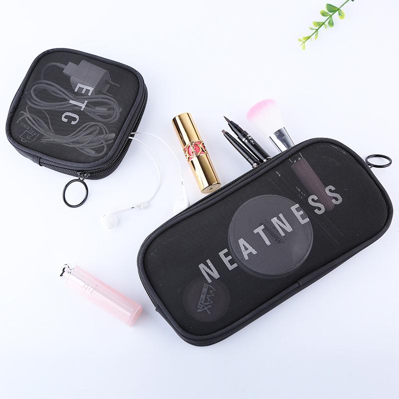 Travel Pouch Makeup Bag Wash Toiletries Organizer Bag Mesh Cosmetic Storage Bag