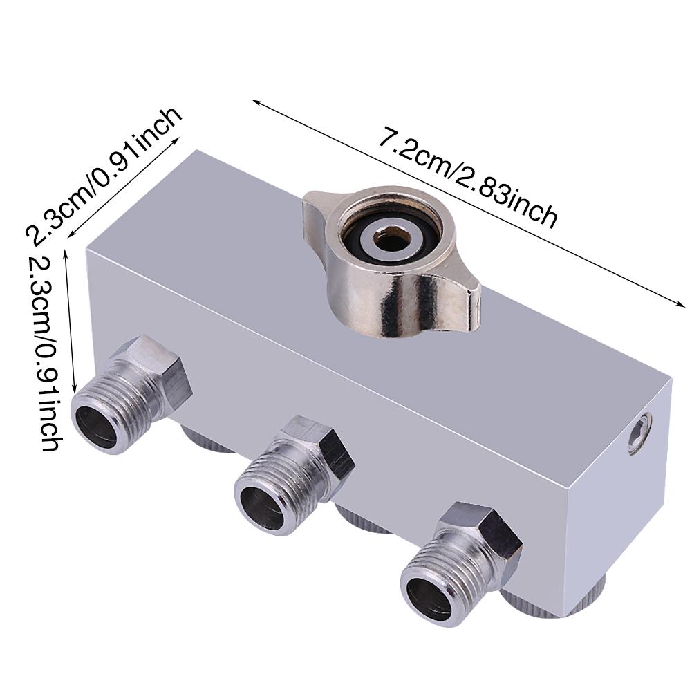 3 Way Airbrush Air Hose Splitter Adjust Air Regulation Valve Knob