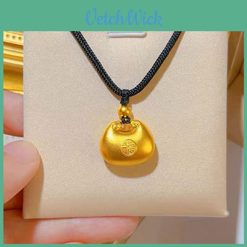 Popular Black Lucky Fat Pendant Necklace For Women Stylish And High-end Geometric Design Alloy Material