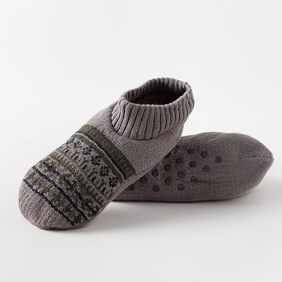 Unisex Autumn/Winter Classic Ethnic Print Warm Anti-Freeze Comfortable Soft Beige Friendly Versatile Floor Socks Cozy Couple Socks