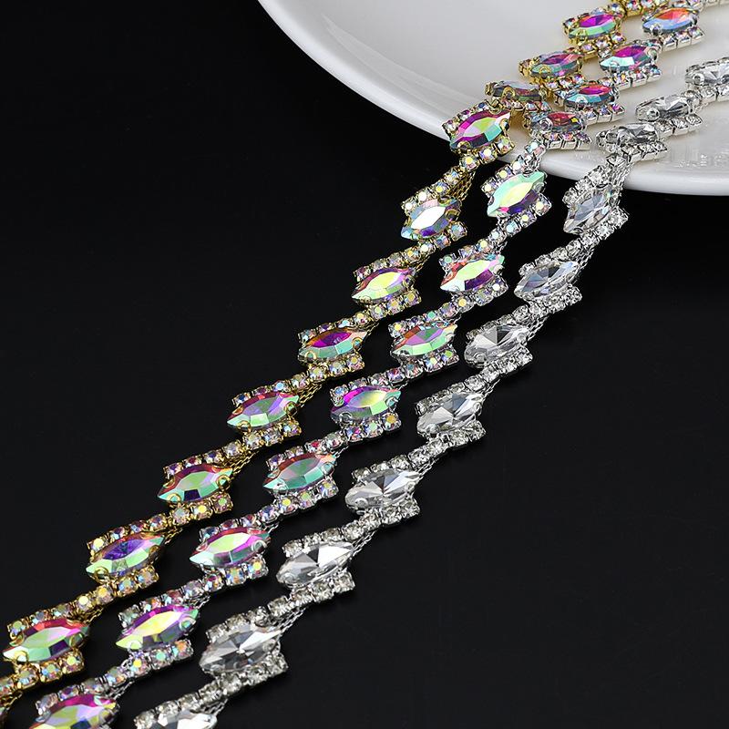 10Yards Rhinestone Chain Trim Shining Crystal Diamond Accessories DIY Craft Wedding Party Gift Decoration Diamond Metal Chain