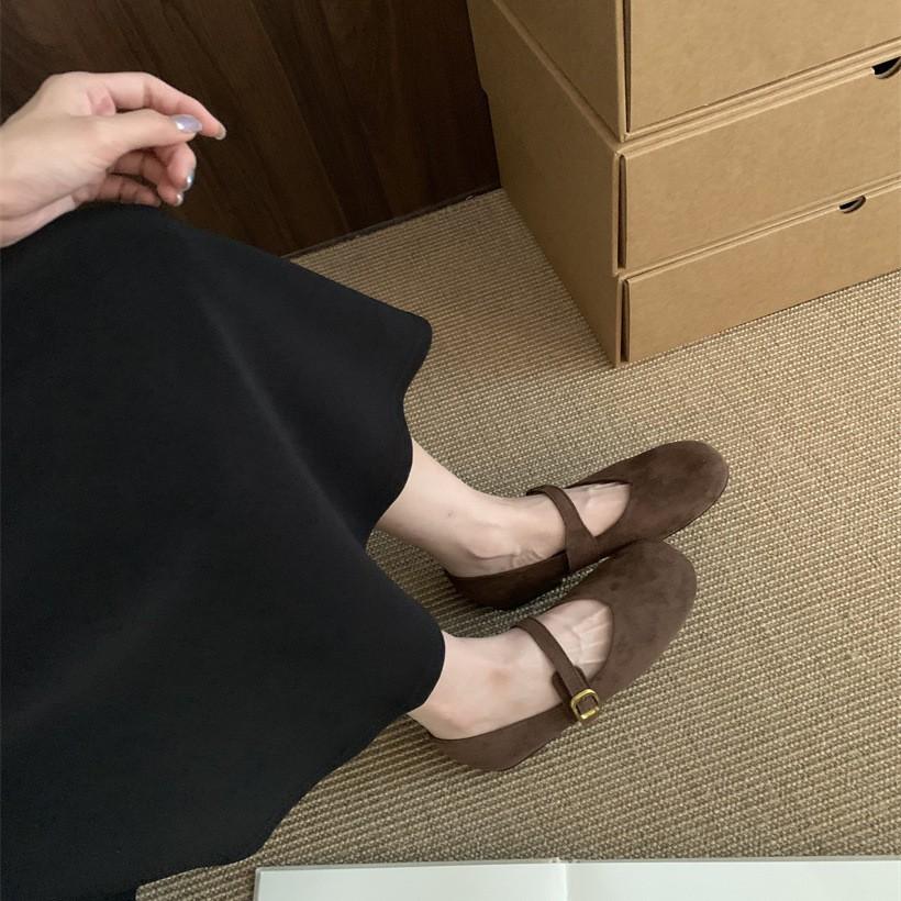Women's shoes flat Mary Jane shoes women's 2025 spring and summer new square head shallow mouth gentle evening shoes