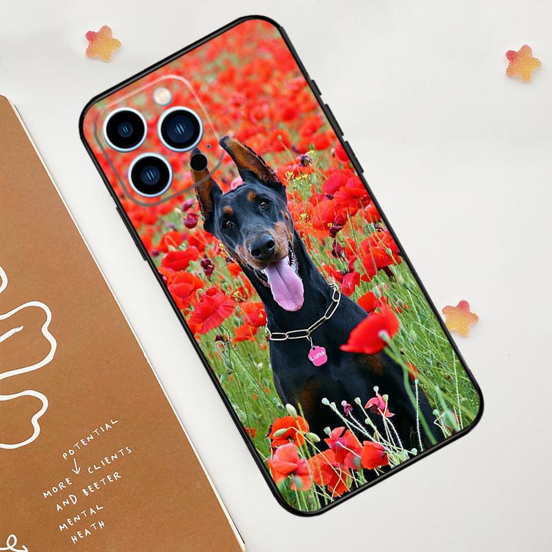 Dackel Dobermann Hund Hülle für iPhone 15 16 14 13 12 11 Pro Max Plus X XR XS Max 12 13 Mini Weiche Bumper Abdeckung