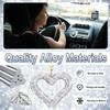 Bling Heart Car Hanging Accessories, Bling Rear View Mirror Accessories, Universal Bling Heart Diamond Car Accessories for Cars, Trucks, SUVs