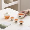 Suet jade porcelain travel tea set portable one-person drink panda express cup business trip outdoor camping small gift