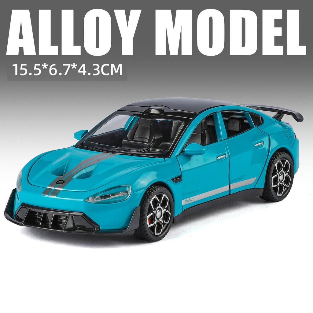 ABAE1 1:32 SU7 Ultra BYD Yangwang U9 Legierung Sportwagen Modell Diecast Spielzeug Hinterrad Rückzieher mit Sound Licht Fahrzeug Sammeln Hobbys