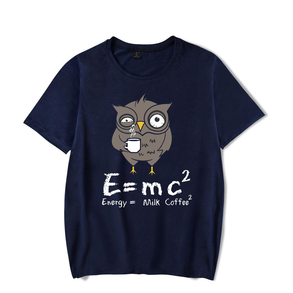 E MC2 Energy Milk Coffee Print T-shirt Street Fashion Style Short Sleeve T-shirt Men's and Women's Summer Comfort T-shirt