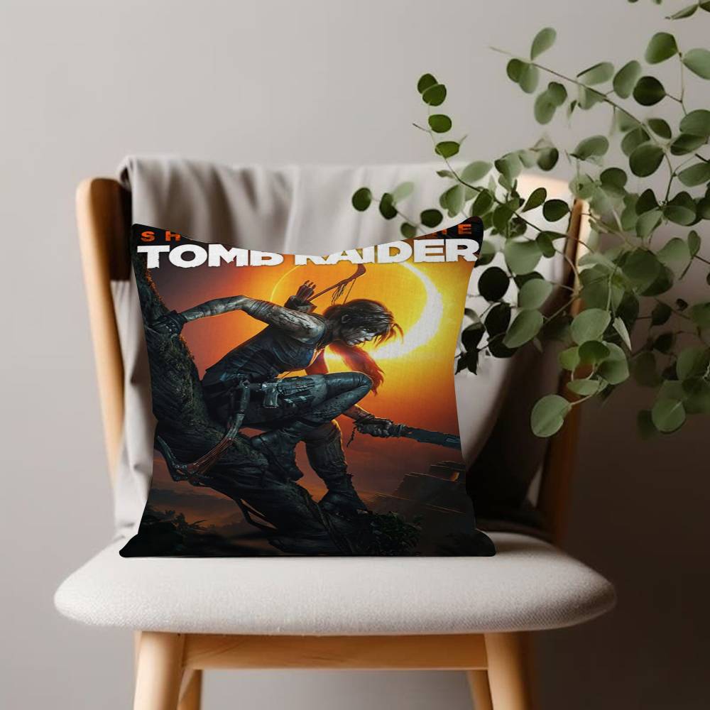 pc Tomb Raider Game Pillow Cushion Cover Pillowcase Living Room Sofa Home Decor Customized
