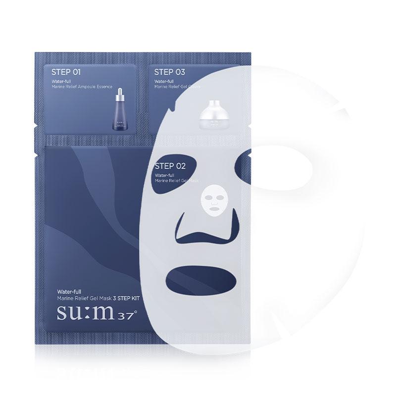 

su:m37 Water-full Marine Relief Gel Mask 3 Step Kit 5ea +RANDOM GIFT
