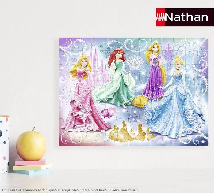 Puzzle 100 Pièces - Princesses Étincelantes - Disney Princesses - Trieurs De Pièces - Nathan