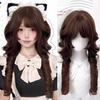 Synthetic Red Ombre Black Color Lolita Long Straight Wigs With Bangs Daily Party Cosplay Wig For Women