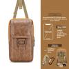 Double Layers Mobile Phone Pouch Large Capacity Phone Belt Hanging Pouch Phone Belt Clip Bag  Men