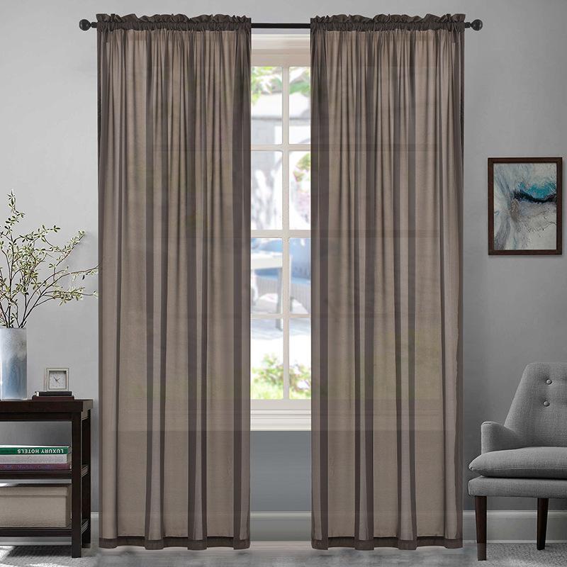 Simple Curtain Fabric Finished Product, Linen Plain Curtain, Living Room Bedroom Blackout Curtain Finished Product