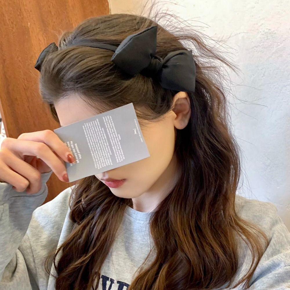 

Stretchy Autumn Headpiece Double Bowknot Korean Style Hair Hoop Women Headband Sweet Hair Hoop синий