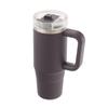 Takeda Corporation Charcoal Black Straw Tumbler CBK 880ml (HD-STT880CBK) with Straw, Insulated, and Handle, 14.2 X 8.9 X 24cm