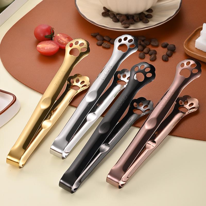 304 Stainless Steel Multi-use Cat Paw Tongs for Ice, Sugar, Coffee, Pastry, Barbecue