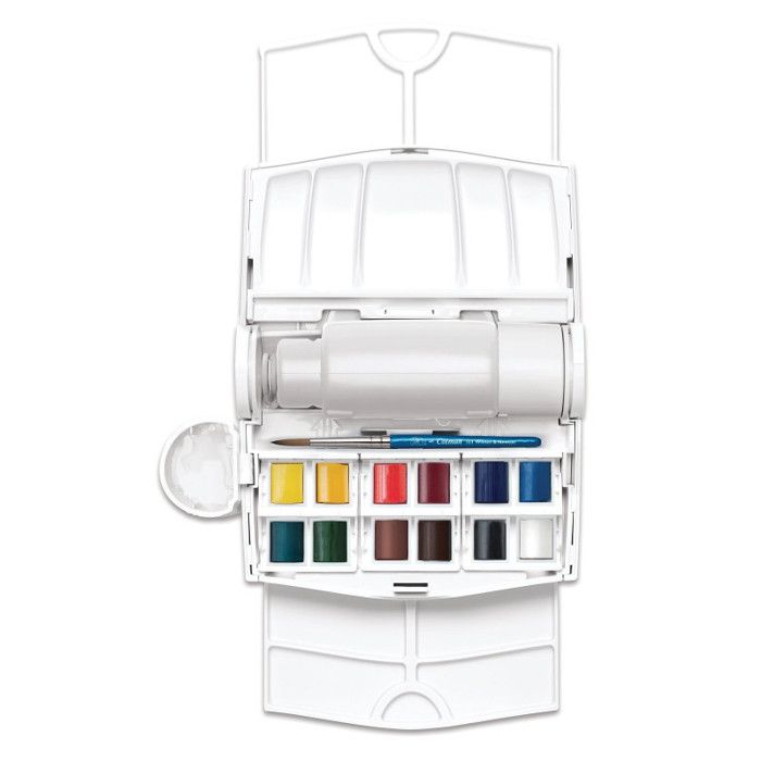Coffret d'aquarelle cotman field plus 12 demi-godets - winsor &amp; newton - pour peindre en extérieur