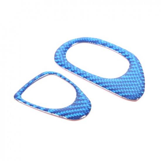 Blue Carbon Fiber Door Switch Button Decoration Sticker For Corvette C6 2005-13
