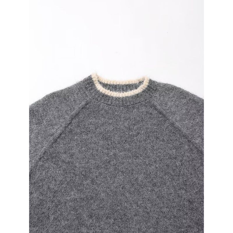 Kaslead New Arrival Women's Clothing Fashion Style Stylish Simple and Versatile Casual round Neck Long Sleeves Knitting Tops
