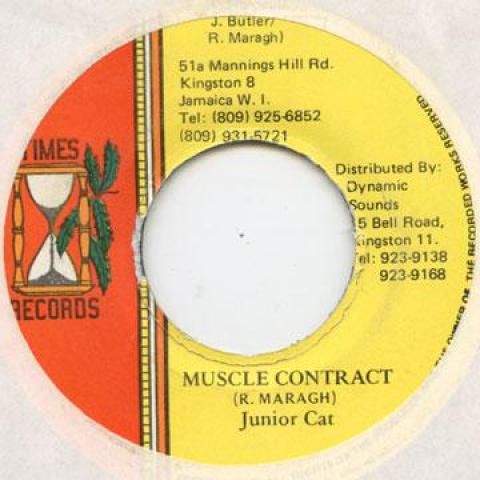 

7inch Record JUNIOR CAT - Muscle Contract Times 1991 Jamaica Reggae, Ska & Dub
