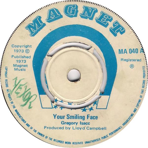 

7inch Record GREGORY ISACC Your Smiling Face MA040 Magnet 1973 UK Reggae Ska Dub Used