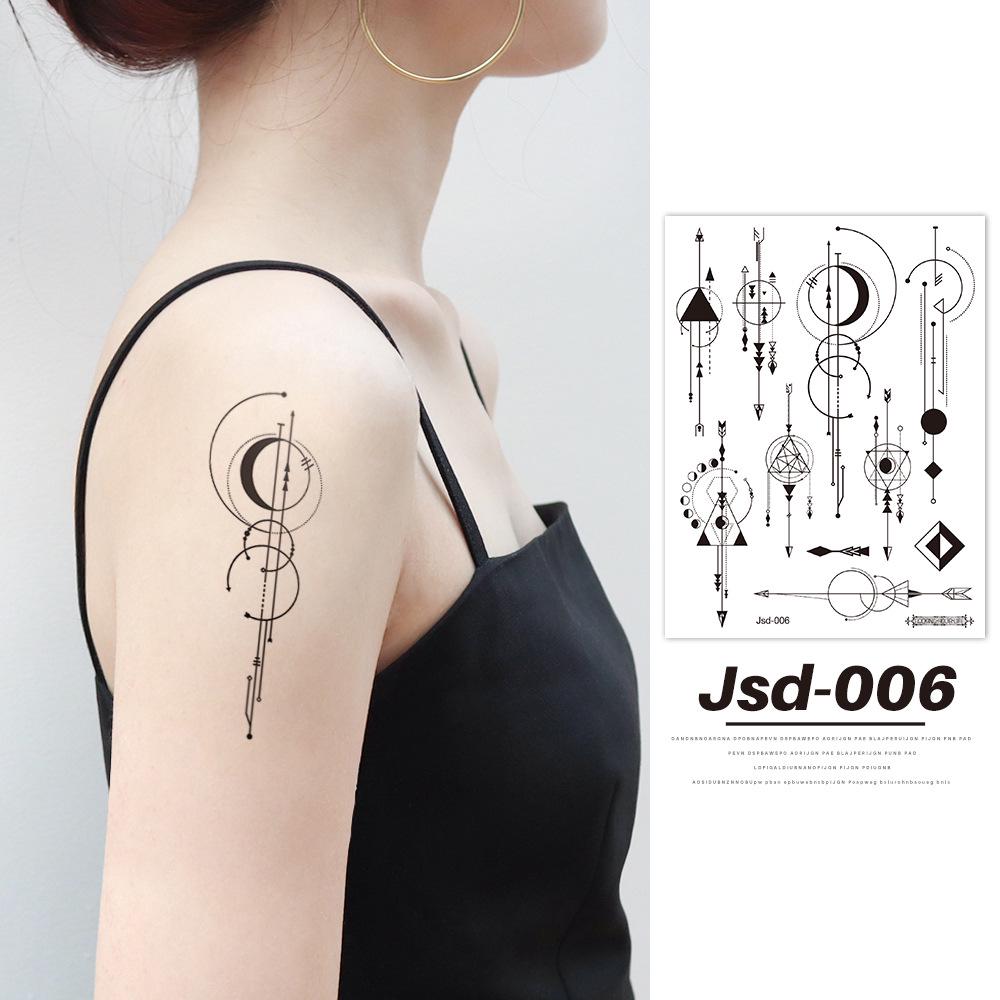Rikaron Black Star & Moon Tattoo Stickers for Face, Arm, and Collarbone 158x120 mm