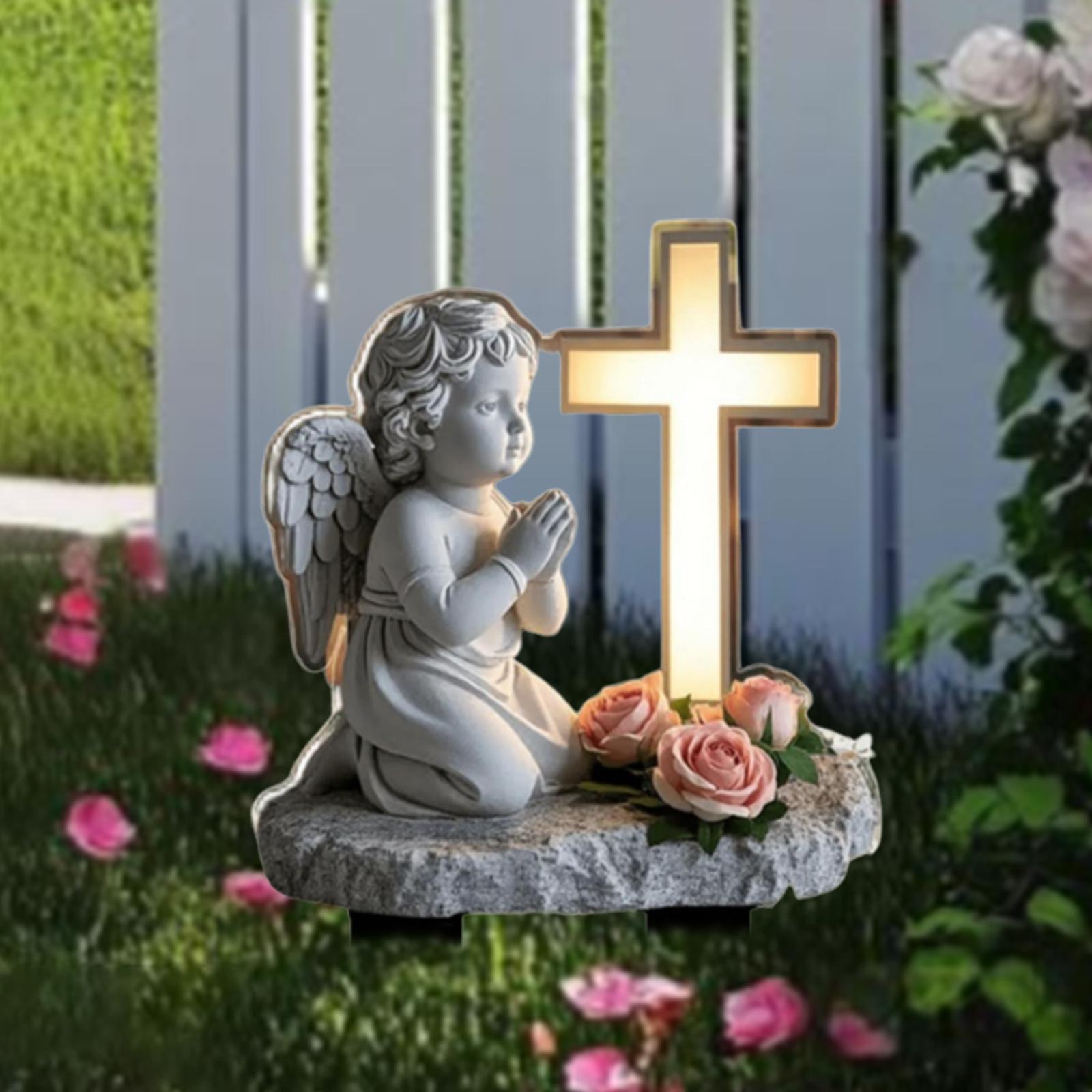

Decorative Cross Garden Stake 2D Yard Sign Plaque Fashion Art Crafts Garden Accessories Acrylic Flat Decor for Backyard Patio